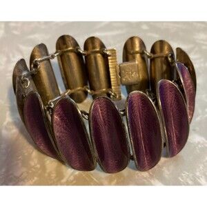 VTG Willy Winnaess David Anderson Bracelet Norway Silver Sterling Purple Enamel